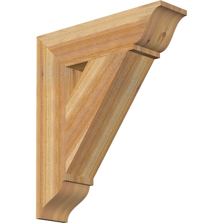 Ekena Millwork Traditional Traditional Rough Sawn Bracket, Western Red Cedar, 6"W x 24"D x 28"H BKT06X24X28TRA01RWR